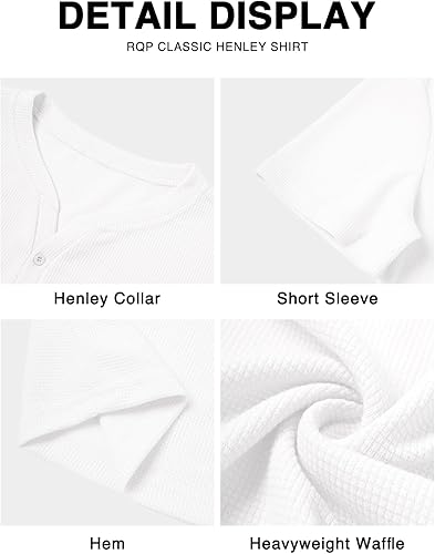 Pack of 4 WAFFLE KNIT HENLEY T-Shirts