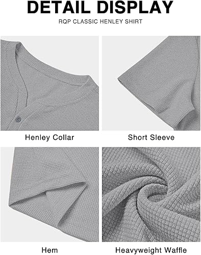 Pack of 4 WAFFLE KNIT HENLEY T-Shirts