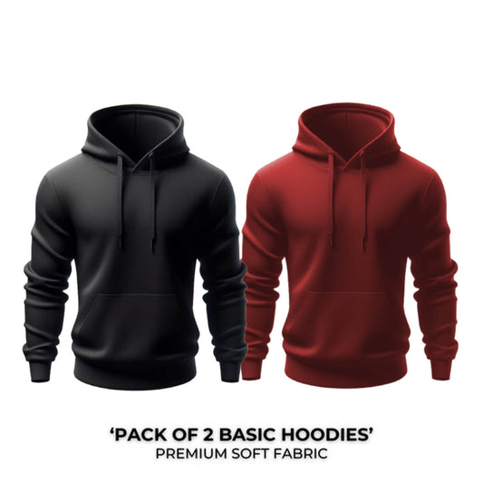Pack of 2 Hoodies ( Black & Mahroon )