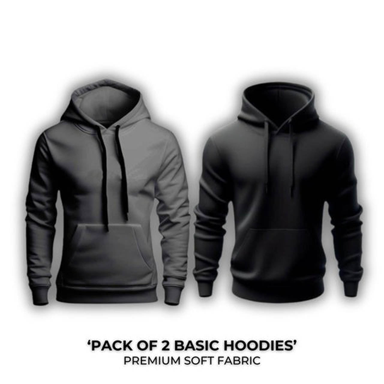 Pack of 2 Hoodies ( Charcoal & Black )