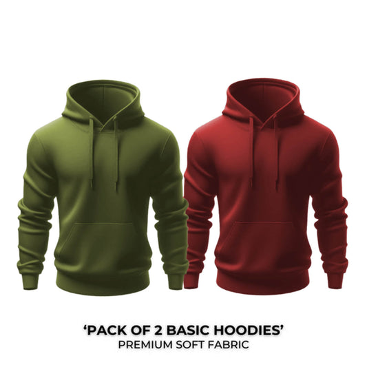 Pack of 2 Hoodies ( Green & Mahroon )