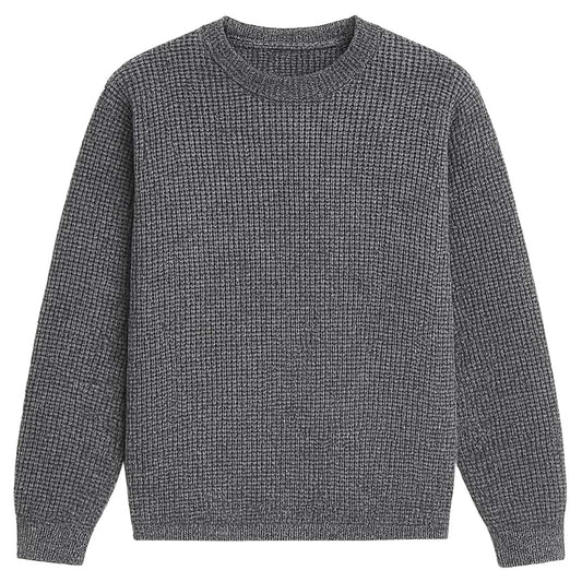 TEXTURE GREY Waffle Knit SweatShirt