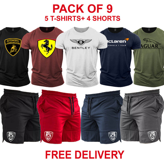Pack of 9 Cars (T-Shirts + Shorts )