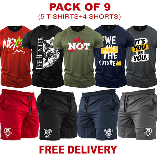 Pack of 9 THE HUNTER  (T-Shirts + Shorts)