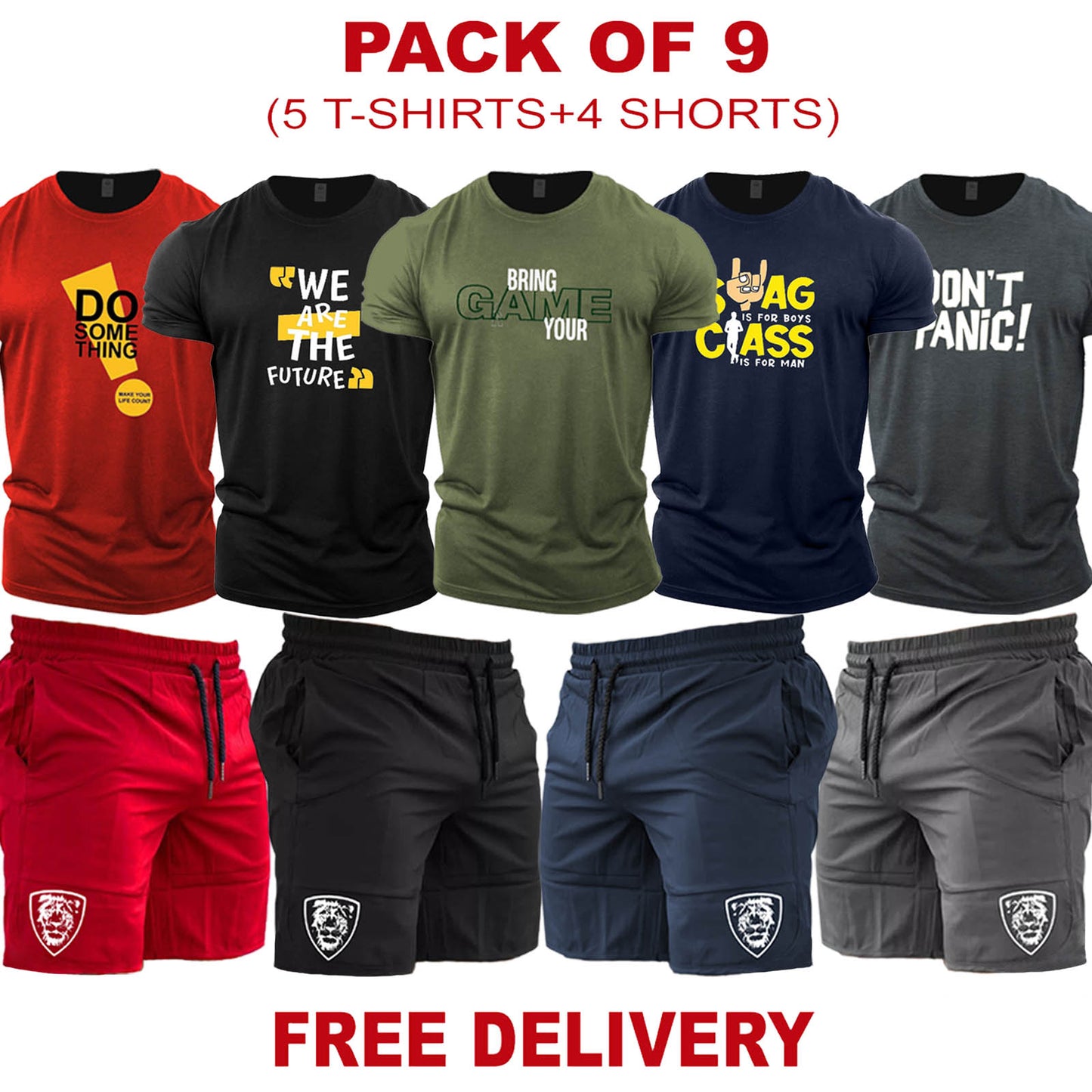 Pack of 9 THE SWAG (T-Shirts + Shorts)